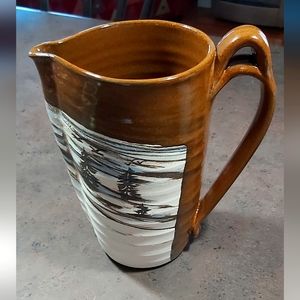 Vintage Earth Park Pottery Pitcher/ Ceramic Pitcher with Woodland Landscape.